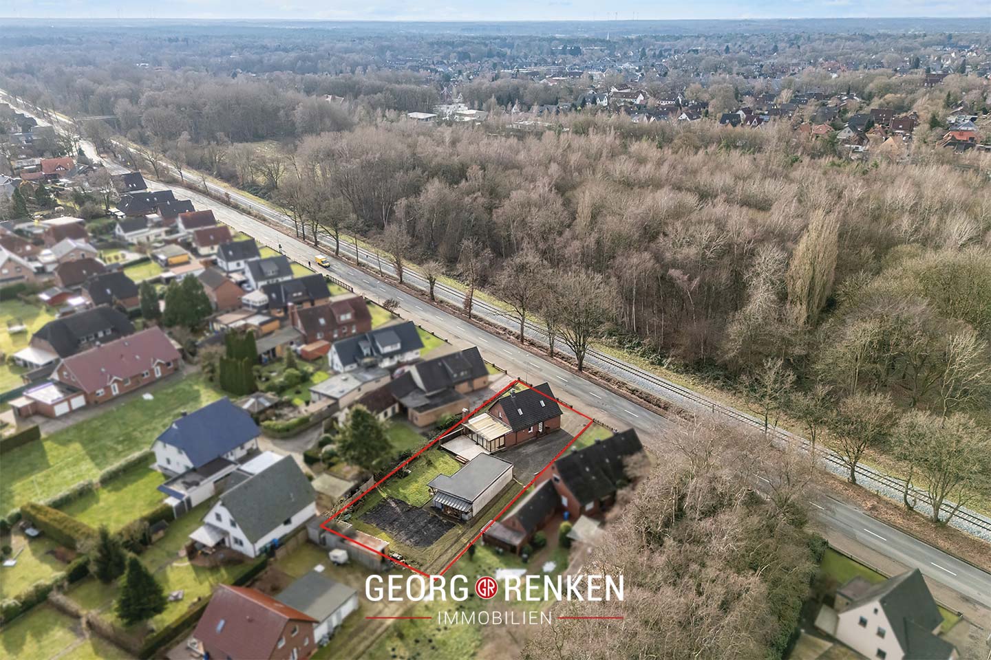 Drohnensicht Grundstück